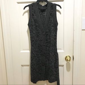 The Limited Gray Long Sleeveless Knit Cardigan